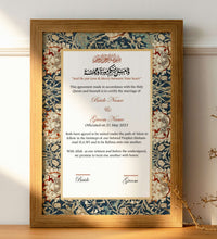 Load image into Gallery viewer, Muslim Nikah Nama Frame Marriage certificate with Wooden Acrylic frame
