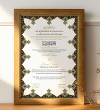 Load image into Gallery viewer, Muslim Nikah Nama Frame Marriage certificate with Wooden Acrylic frame
