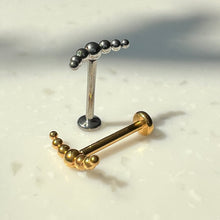 Load image into Gallery viewer, Implant Grade Titanium • Nickelfree, Waterproof &amp; Hypoallergenic • Push Pin Labret • Threadless Flat Back Earring • Tragus Stud • Flat Back Stud • Helix Stud • Cartilage • Nose Stud
