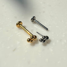 Load image into Gallery viewer, Implant Grade Titanium • Nickelfree, Waterproof &amp; Hypoallergenic • Push Pin Labret • Threadless Flat Back Earring • Tragus Stud • Flat Back Stud • Helix Stud • Cartilage • Nose Stud
