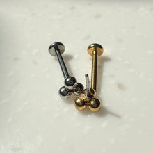 Load image into Gallery viewer, Implant Grade Titanium • Nickelfree, Waterproof &amp; Hypoallergenic • Push Pin Labret • Threadless Flat Back Earring • Tragus Stud • Flat Back Stud • Helix Stud • Cartilage • Nose Stud
