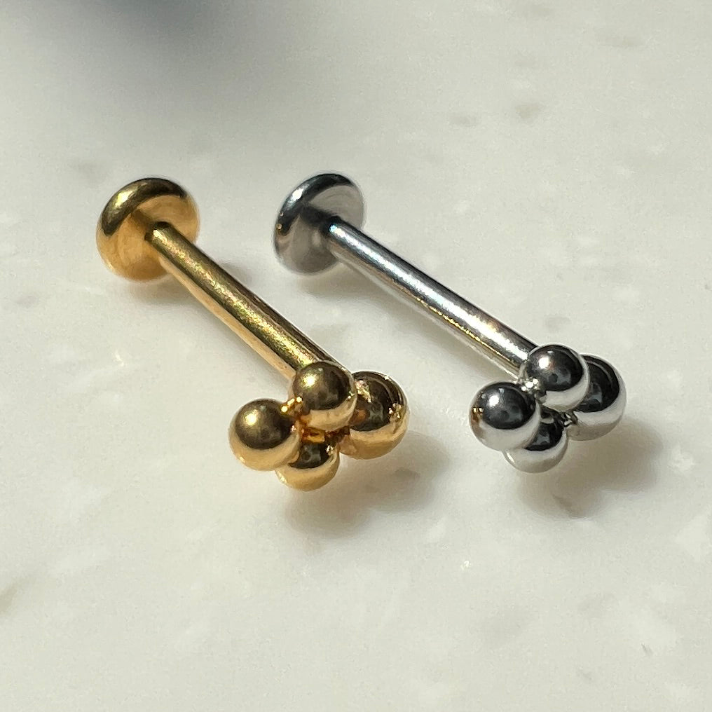 Implant Grade Titanium • Nickelfree, Waterproof & Hypoallergenic • Push Pin Labret • Threadless Flat Back Earring • Tragus Stud • Flat Back Stud • Helix Stud • Cartilage • Nose Stud