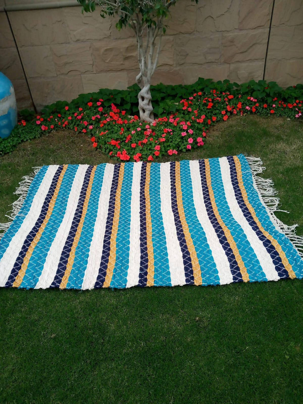Striped Recycled, Handwoven Rug - 4’x7’
