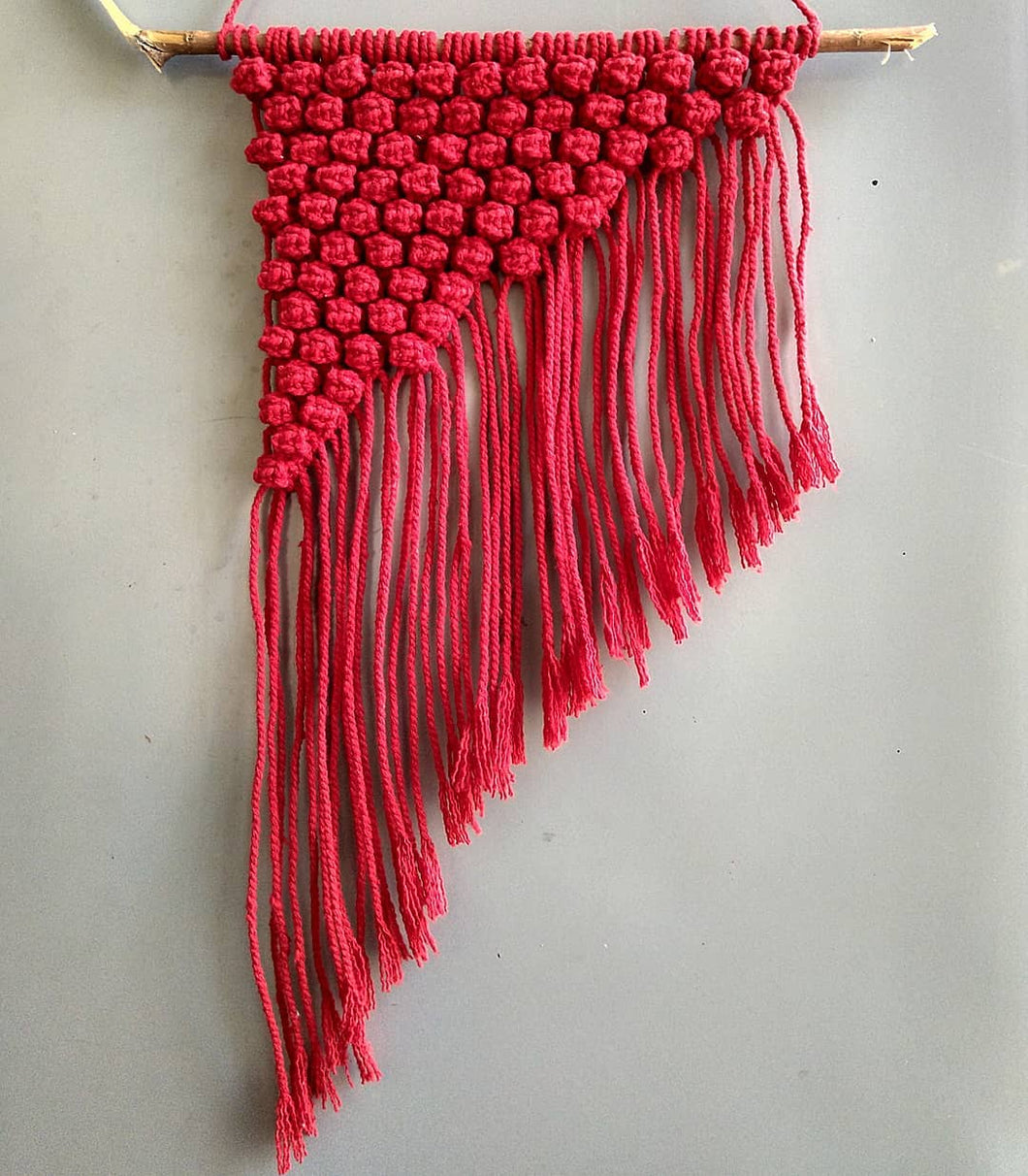 Red - Berry Knot Macrame Wall Hanging | Handmade Yarn Wall Hanging | Crochet Woven Wall Tapestry