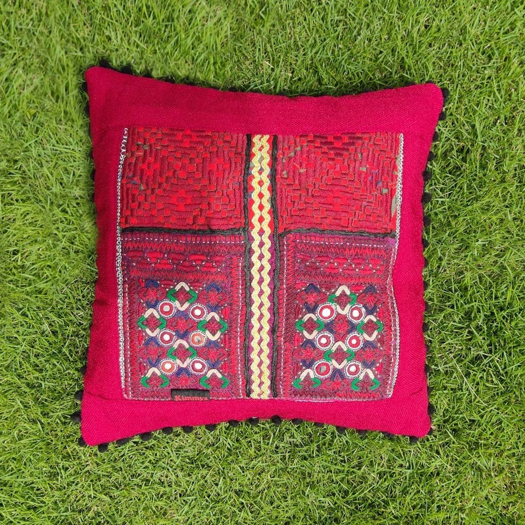 Crimson Handmade Cushion | 10x10 Size