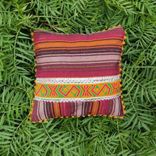 Load image into Gallery viewer, Green Striped Handmade Cushion | 10x10 Size
