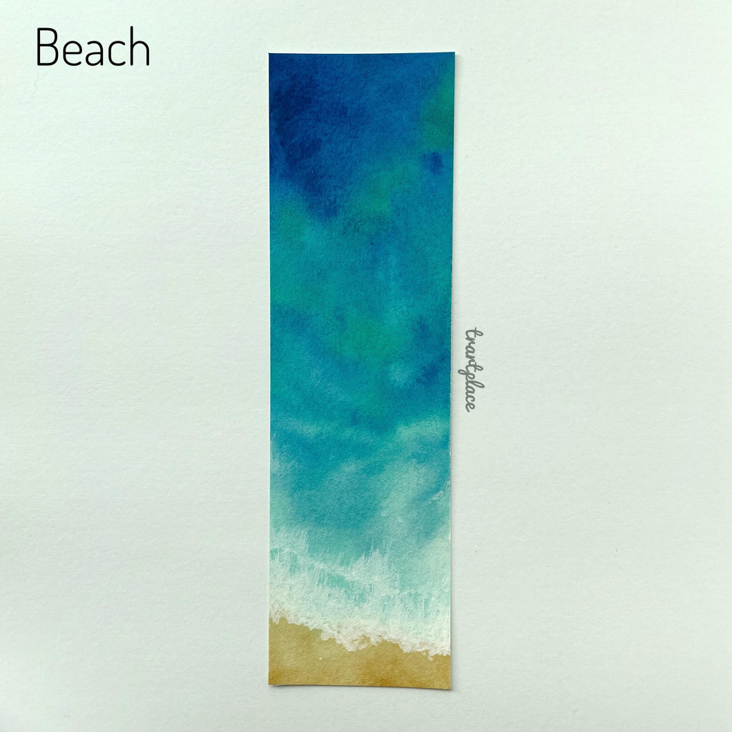 Beach - Hand-painted Watercolor Bookmarks