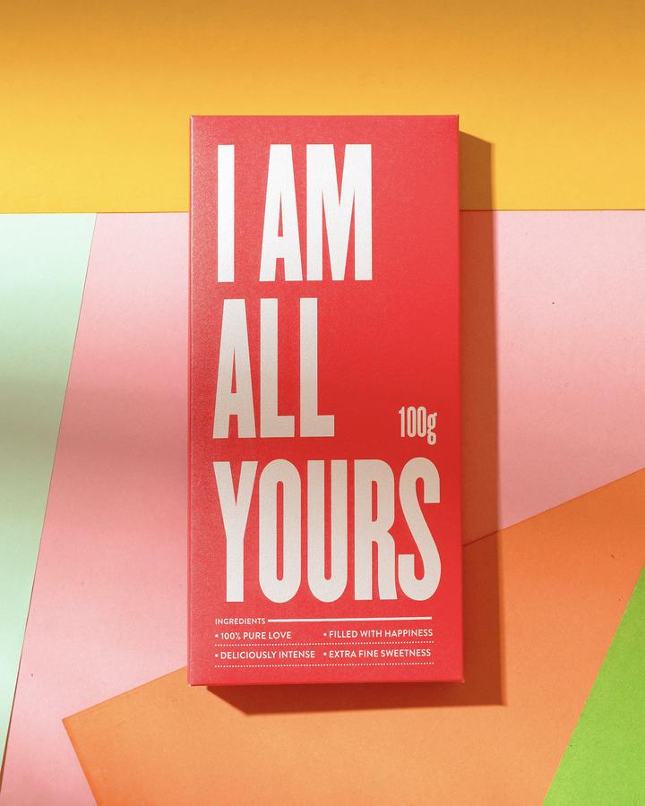 I Am All Yours Chocolate Cover, Candy Bar Sleeve - Perfect for Gifting