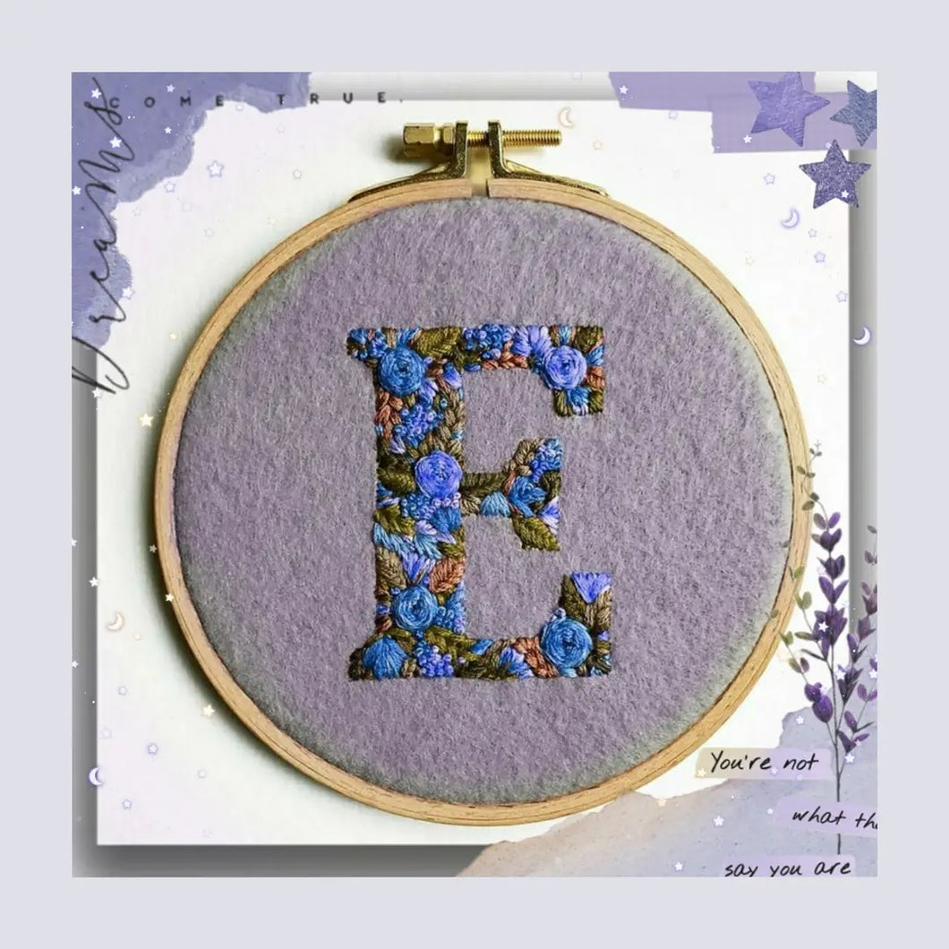 Personalized Name Initial Handmade Floral Embroidery Frames For Your Loved Ones