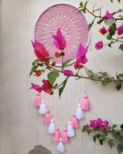 Load image into Gallery viewer, Pink Dream Catcher - Boho Wall Hanging | Handmade Yarn Wall Hanging
