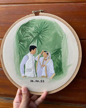 Load image into Gallery viewer, Portraits Hoops | Embroidery Hoops | Painted Background
