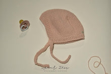 Load image into Gallery viewer, Tea Rose | Handknitted Bonnets for Kids
