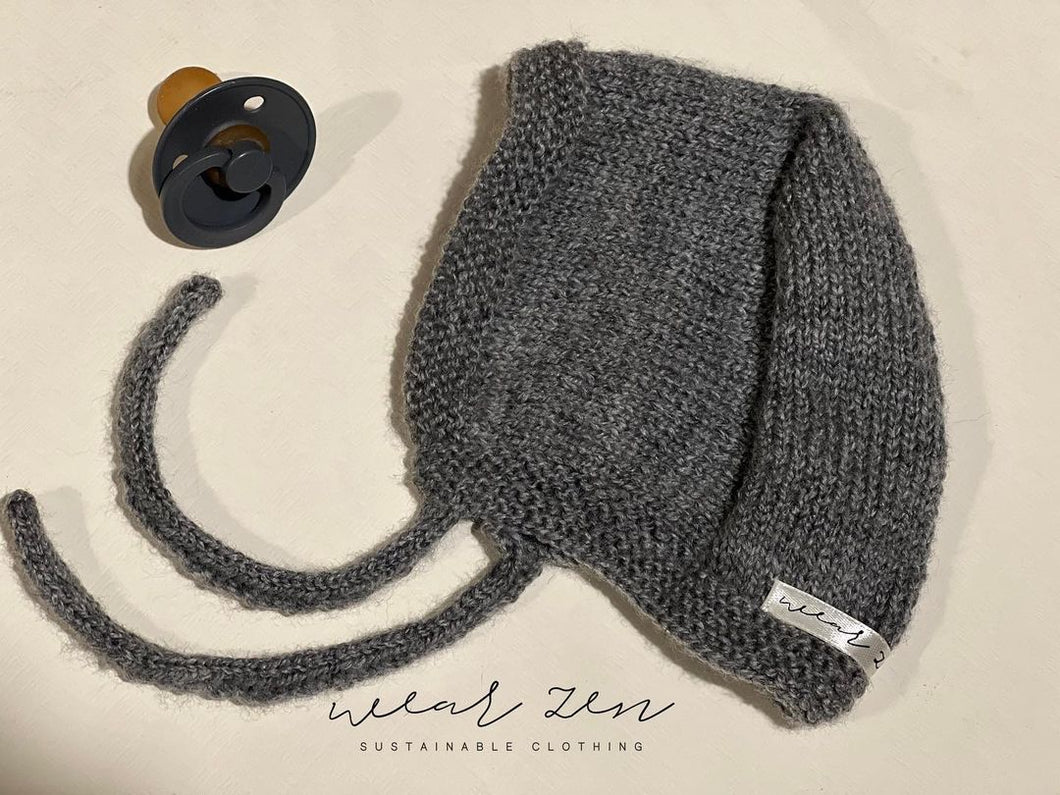 Charcoal Grey | Handknitted Bonnets for Kids
