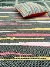 Load image into Gallery viewer, Black Rug &amp; Multicolour Cushion
