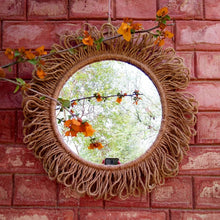 Load image into Gallery viewer, Round Bohemian Mirror  in Natural Jute | Wall Decor
