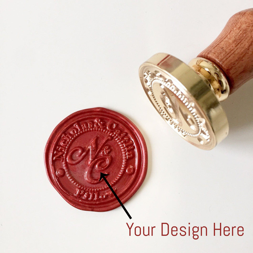 Custom Design Wax Seal Stamp - Personalized Wedding Invitation Wax Seal Stamp - 1 inch diameter