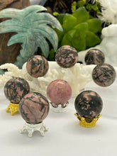 Load image into Gallery viewer, Rhodonite Calcite Spheres-Therapy Stones
