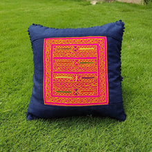 Load image into Gallery viewer, Blue Fuschia Handmade Cushion Cover | 15x15 Size
