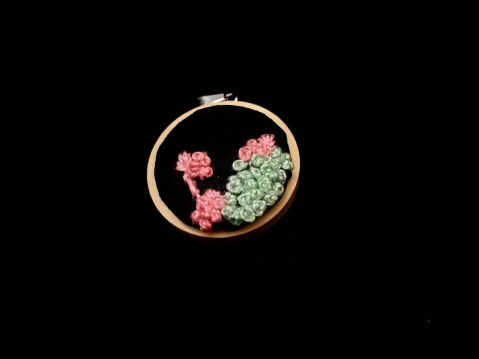 Embroidered Pendant (Pastel bouquet)