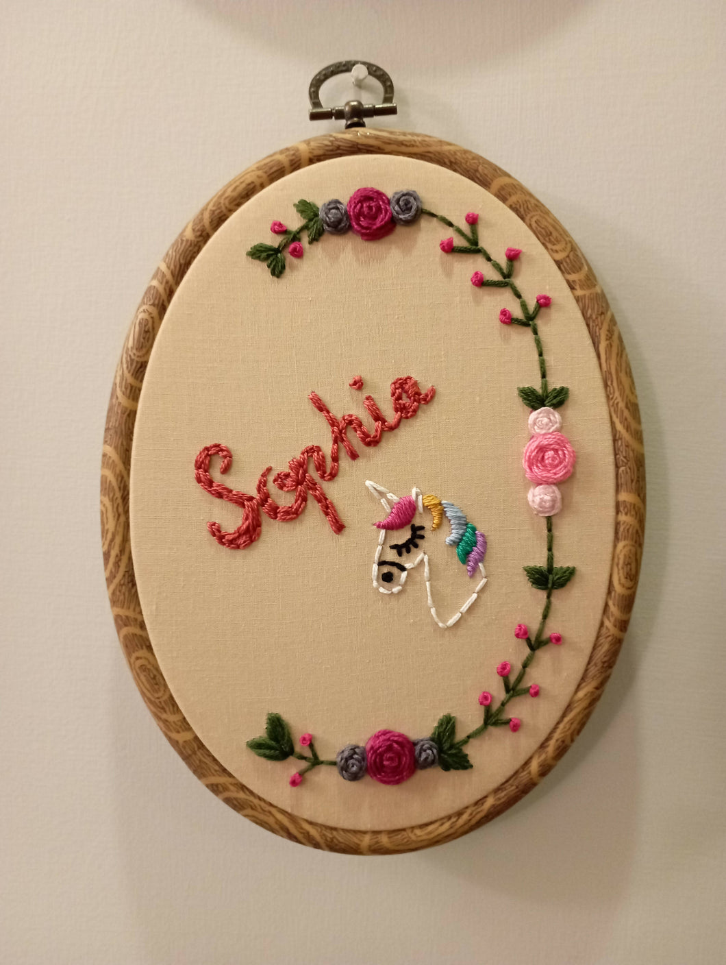 Unicorn Embroidered Wall Hanging