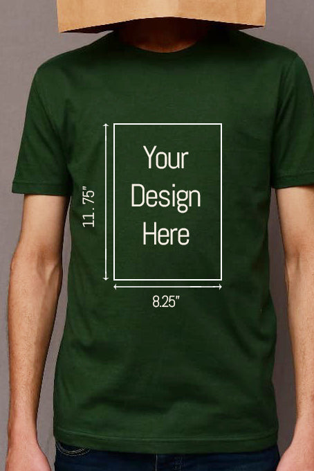 Custom Green Uni-sex Shirt with Personalized A4 Size Front Printing