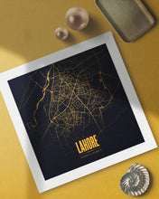 Load image into Gallery viewer, Map of Lahore - Square Black
