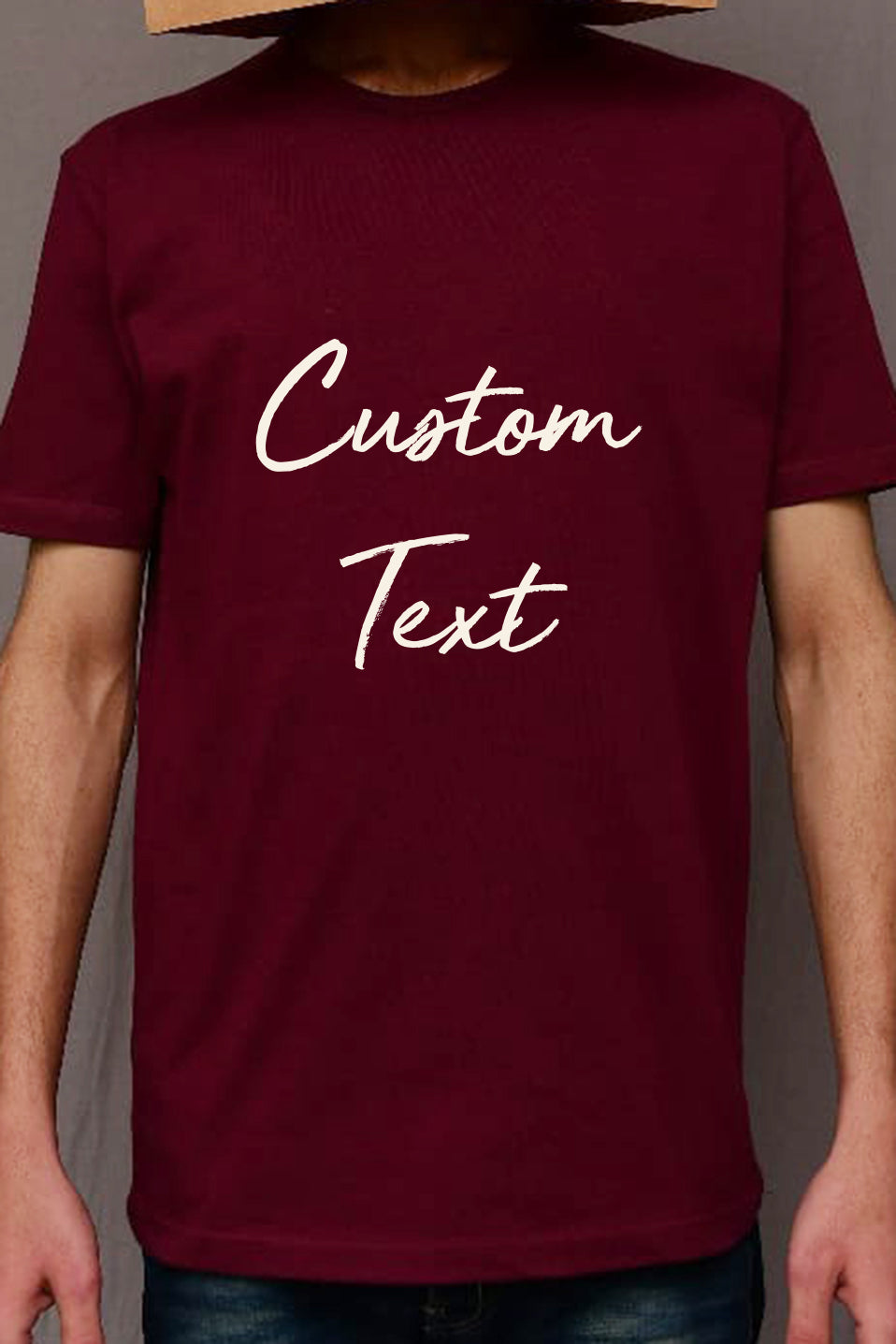 Custom Maroon Uni-sex Shirt with Personalized Text Printing