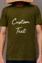 Load image into Gallery viewer, Custom Olive Green Uni-sex Shirt with Personalized Text Printing

