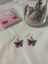 Load image into Gallery viewer, Butterfly Drop Earrings in 4 beautiful Colors

