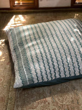 Load image into Gallery viewer, Grey and Green Recycled, Handwoven Floor Cushion (with filling)
