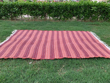 Load image into Gallery viewer, Red Stripes Recycled, Handwoven Rug - 4’x7’
