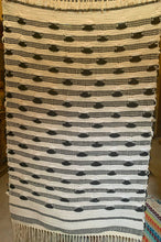 Load image into Gallery viewer, Cream and Black Recycled, Handwoven Rug
