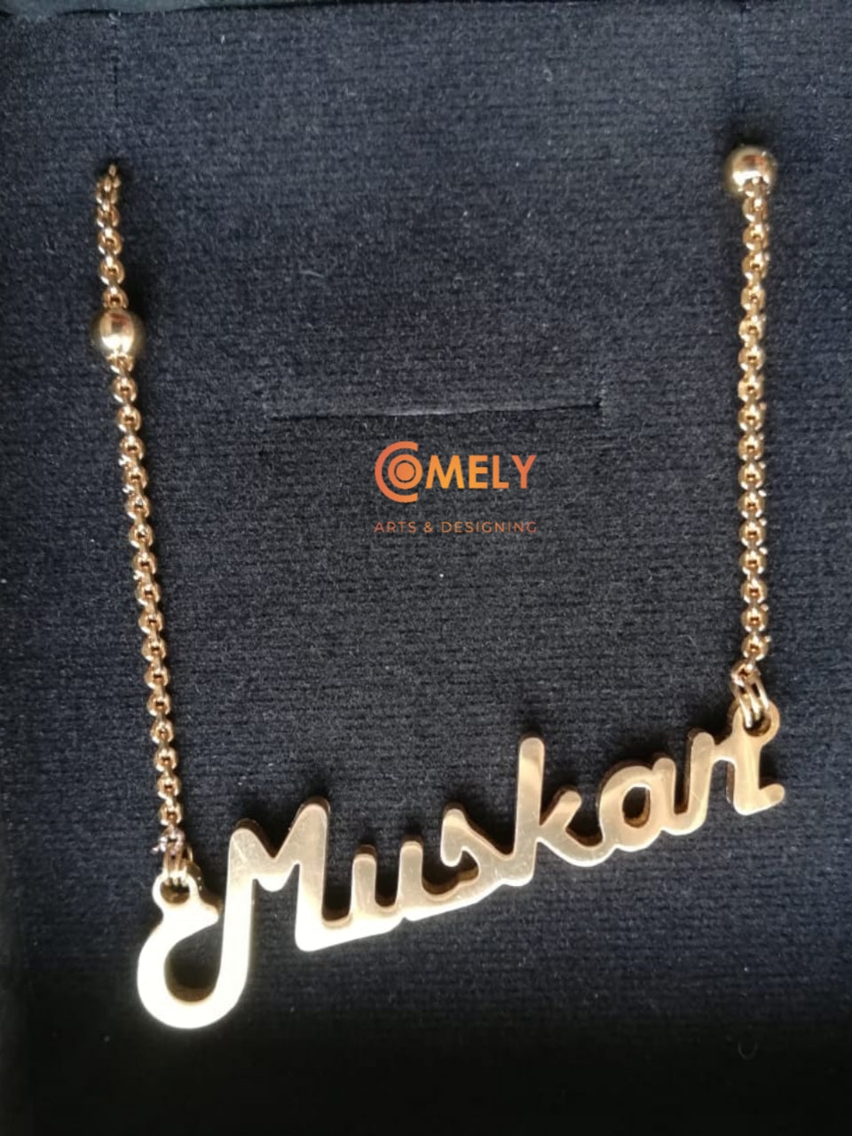 Personalized Single Name Pendant in Gold Coating