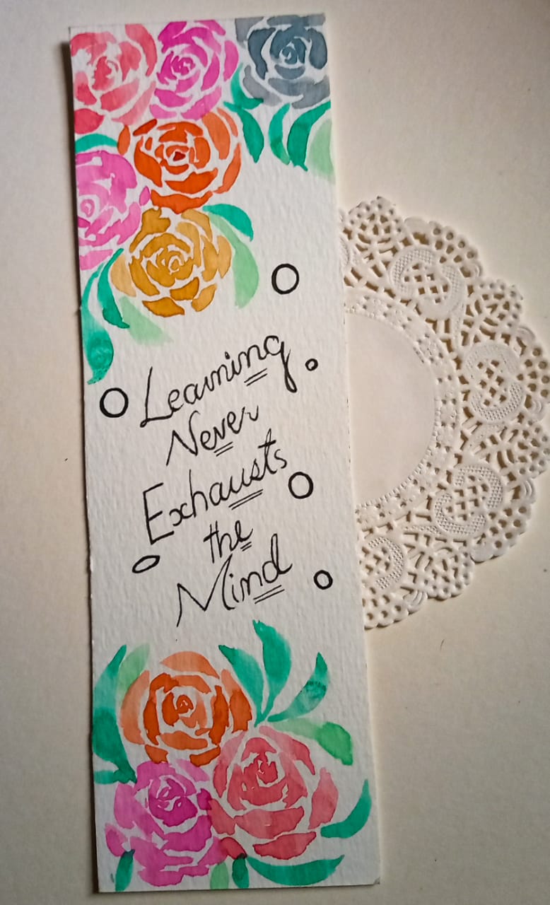 Learning Never Exhausts the Mind - Floral Bookmark