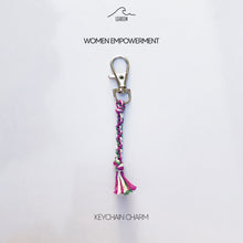 Load image into Gallery viewer, Women Empowerment Awareness Thread Bracelet, Keychain &amp; Charm - In Support of Loved Ones Battling the Disease - Fund Raising - Perfect for Gifting
