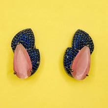 Load image into Gallery viewer, Navy Bloom-Gem Studs
