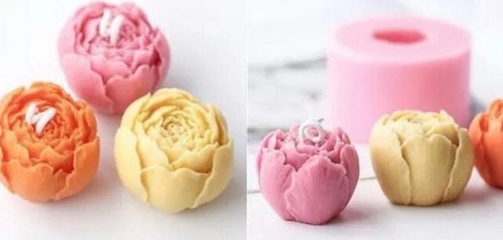 Rose Tea Lights | Set of Six | Scented Mold Candle