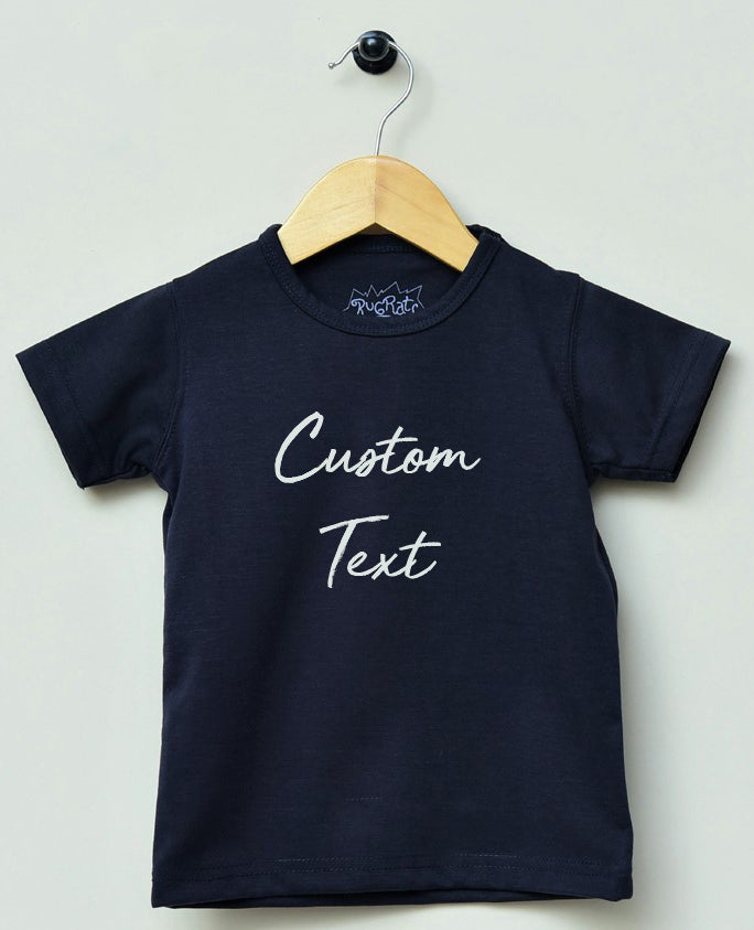 Customised Black Melange Uni-sex T-shirt For Kids Age 0 to 18 Months - Extra Soft Fabric - Export Quality