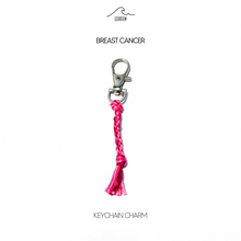 Load image into Gallery viewer, Breast Cancer Awareness Thread Bracelet, Keychain &amp; Charm - In Support of Loved Ones Battling the Disease - Fund Raising - Perfect for Gifting
