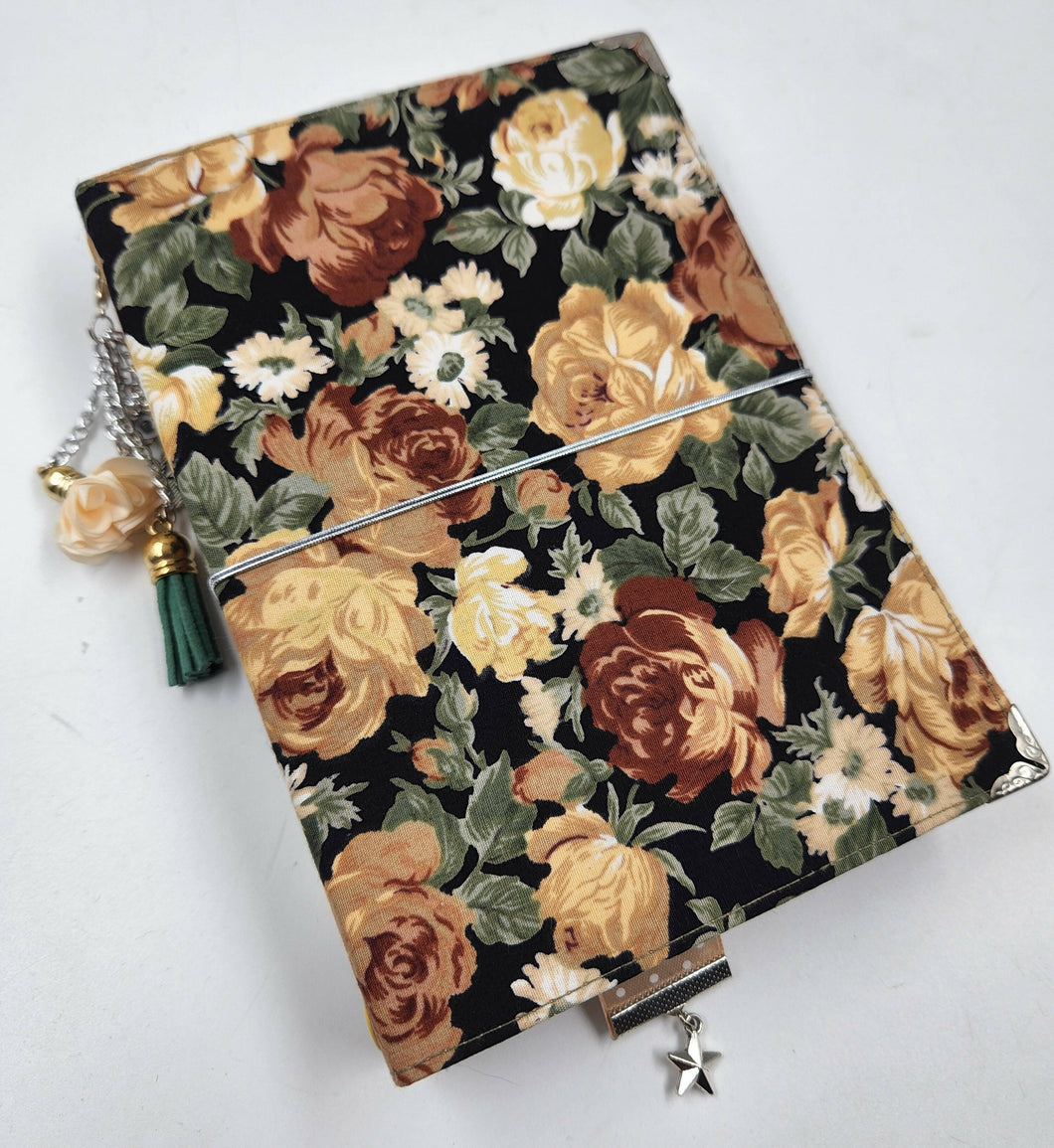 Fabric Brown Flowers Journal