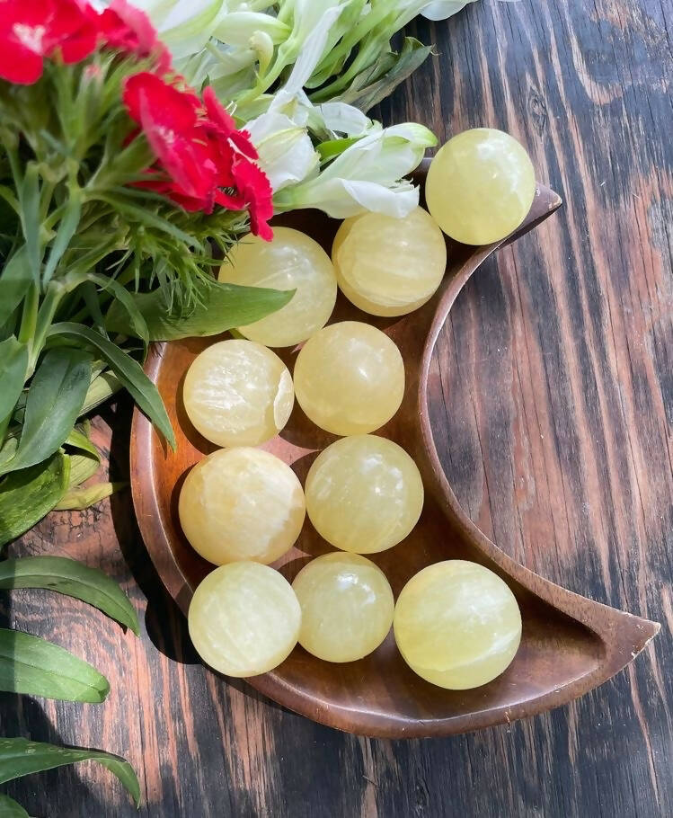 Lemon Calcite Spheres-Therapy Stones