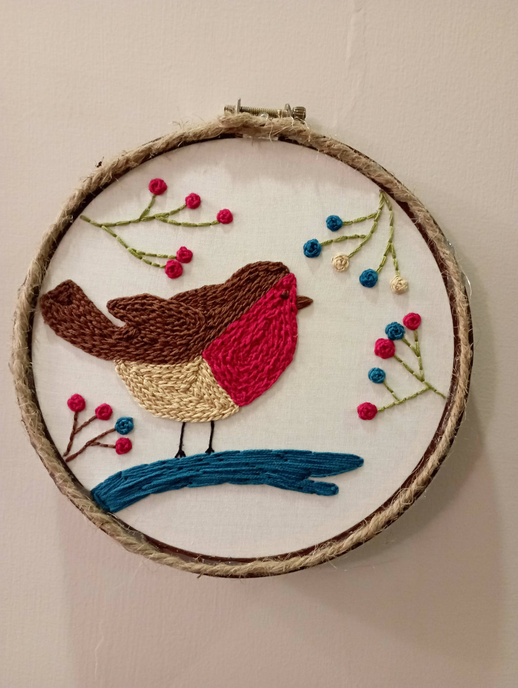 Little Birdie Embroidered Wall Hanging