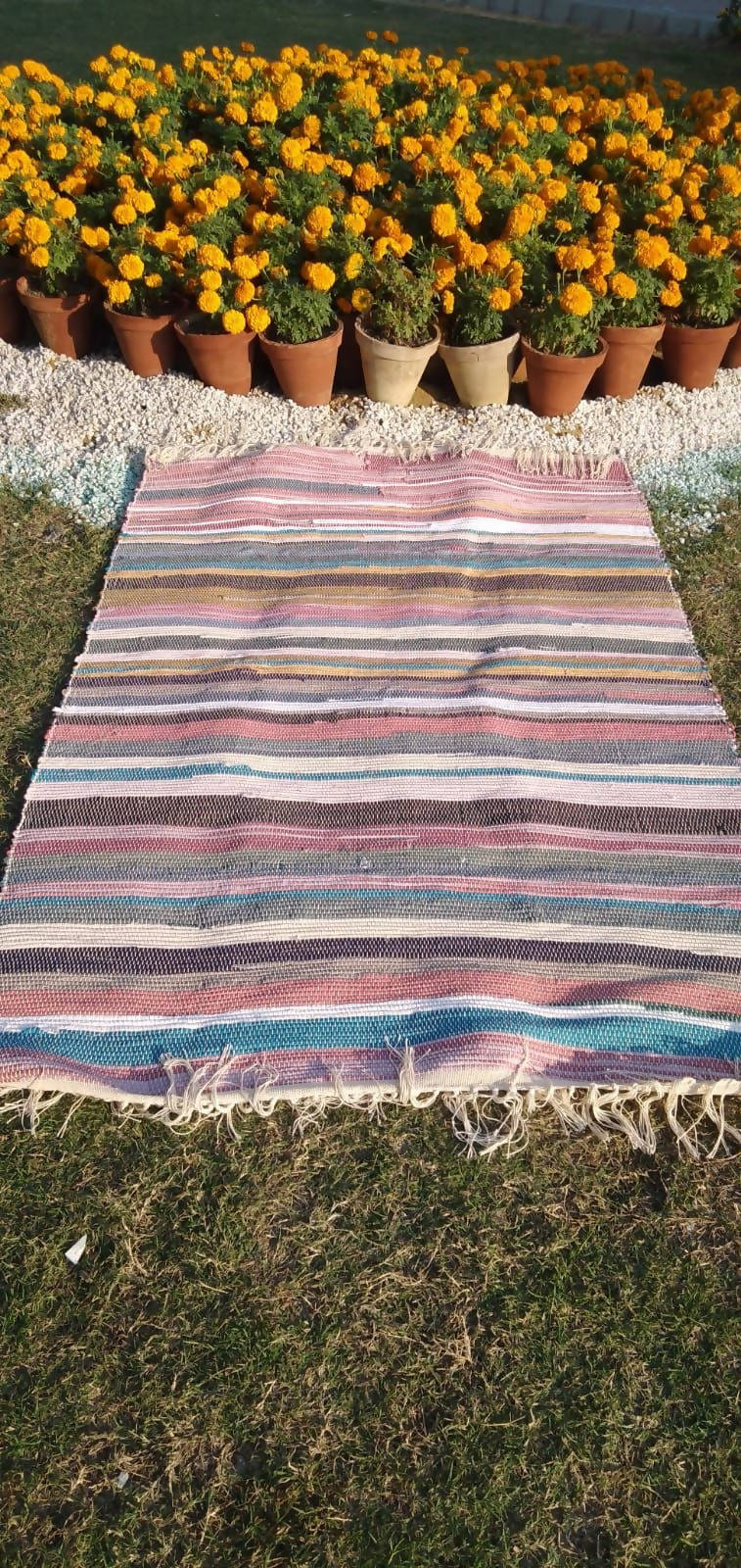 Multicoloured, Recycled, Handwoven Rug - 4ft x 7ft