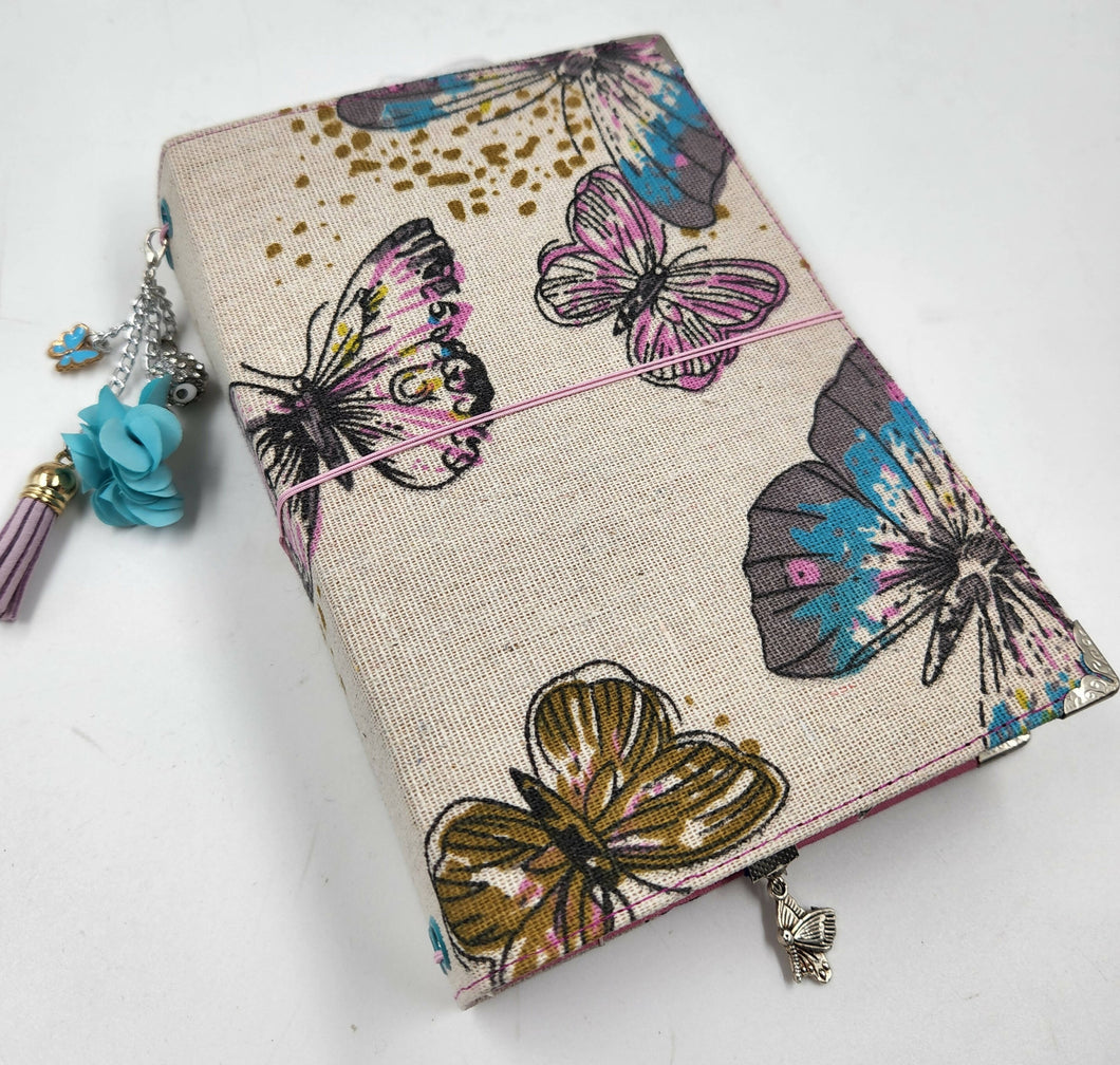 Fabric Pink Butterfly Journal