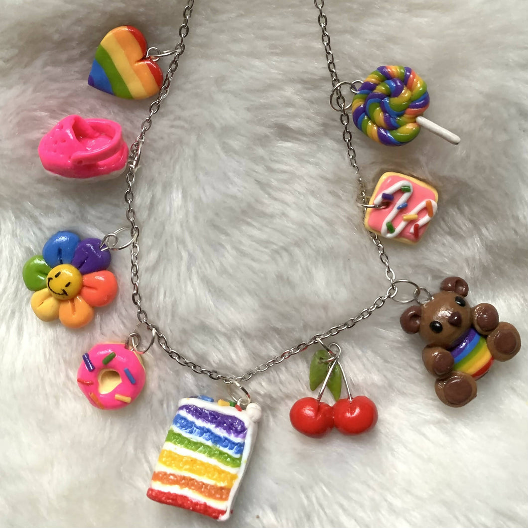 Assorted Rainbow Charm Necklace