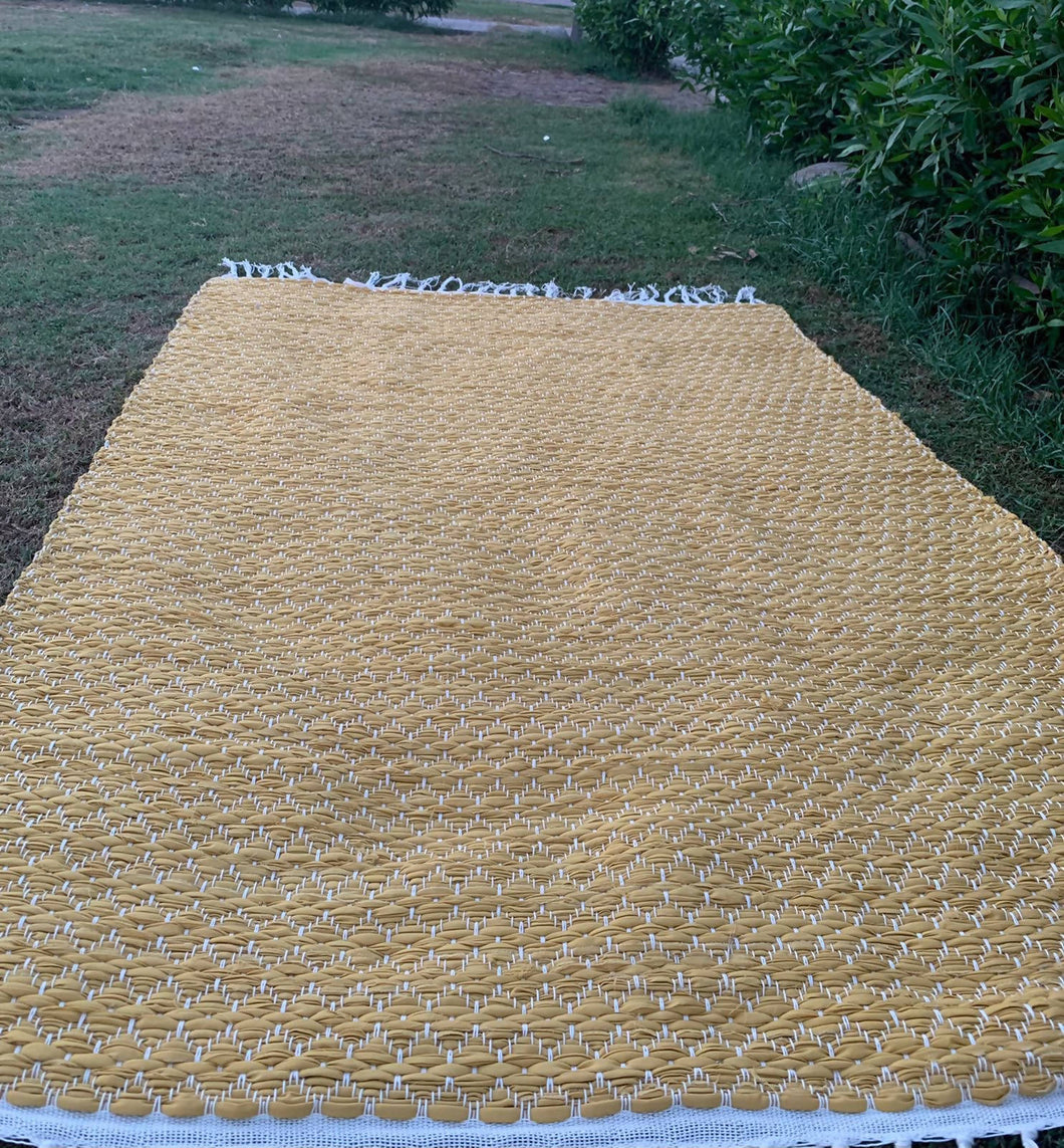 Yellow Recycled, Handwoven Rug - 4’x7’