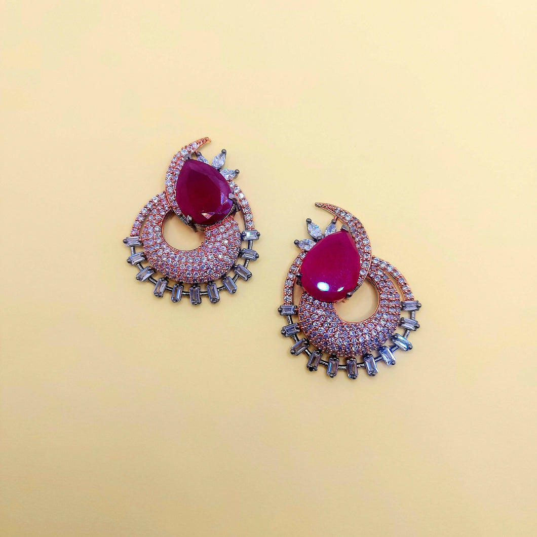 Cerci-Ruby and Zircon Earrings