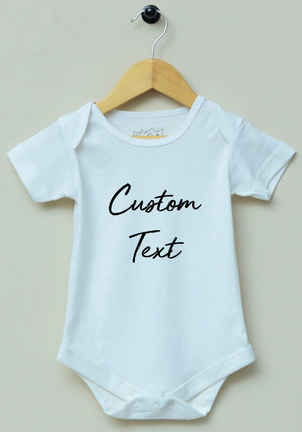 Customised White Uni-sex Romper For Kids Age 0 to 18 Months - Extra Soft Fabric - Export Quality